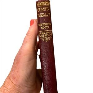 Antique UK Collins Red Leather book Quentin Durward Sir Walter Scott VG
